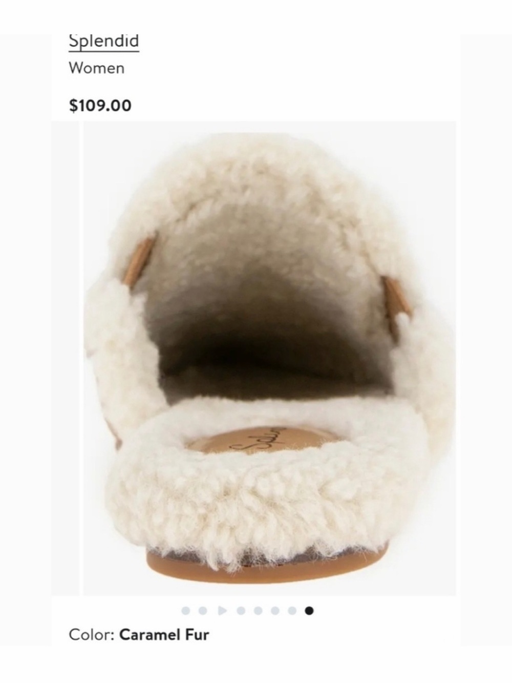 Splendid Chestnut Suede Shearling-Trim Mules - Picture 6 of 8